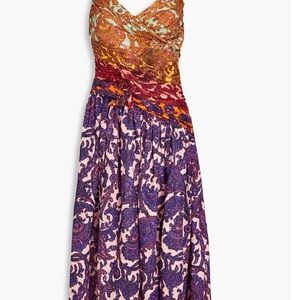 Zimmermann cutout knotted printed linen midi dress